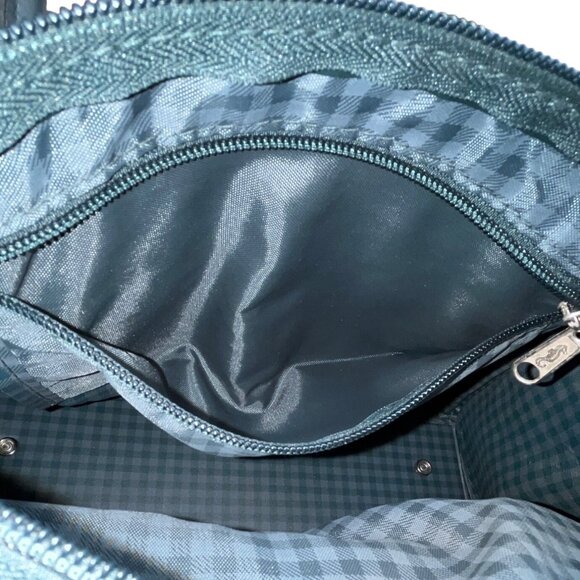 Atlantic Women’s Green Floral Tapestry Zippered Duffel Bag with Leather Handles - Picture 12 of 13